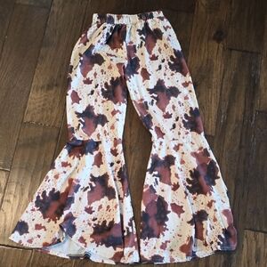 Girls Cowprint Stretchy Flares